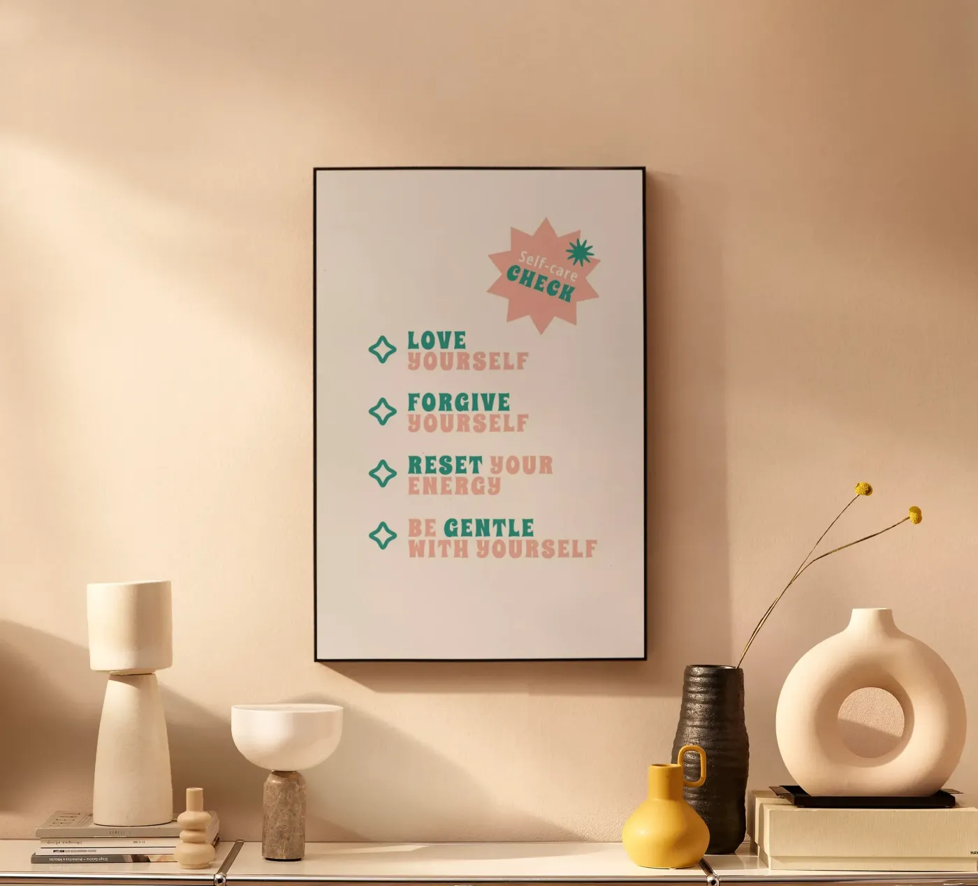 Self-Care Check Acryl-Glas von Studio One