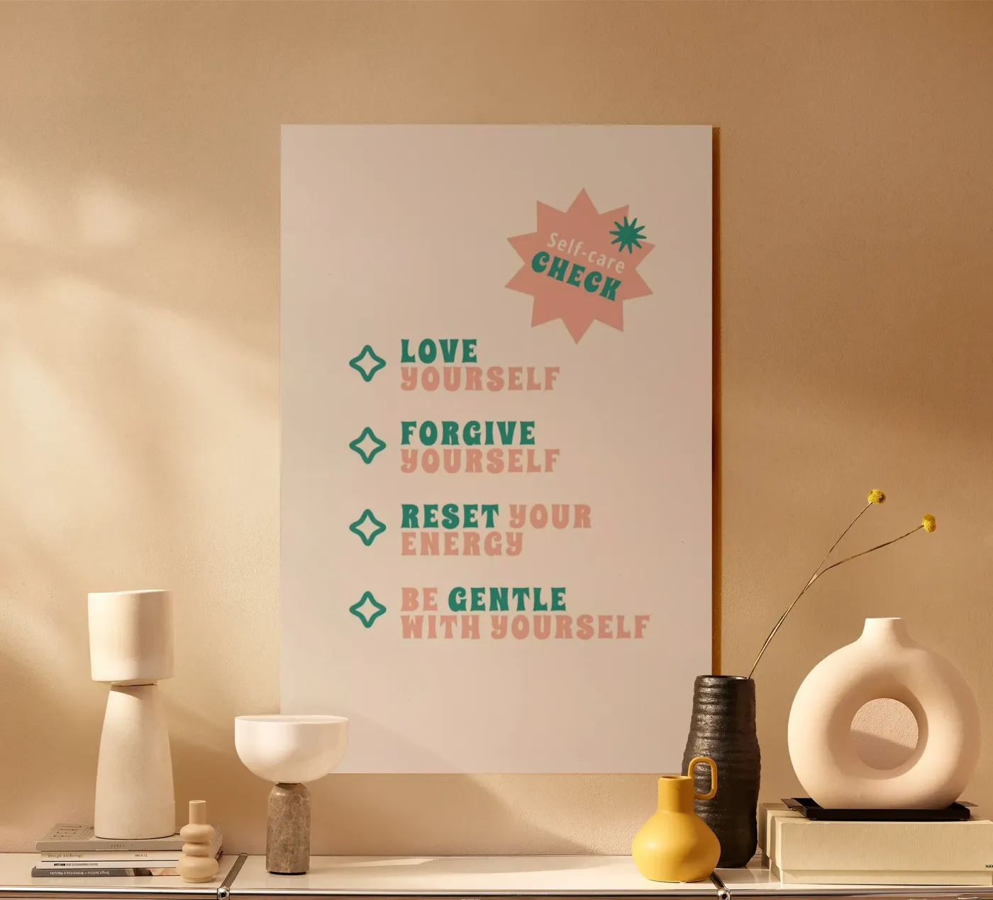 Self-Care Check Acryl-Glas von Studio One