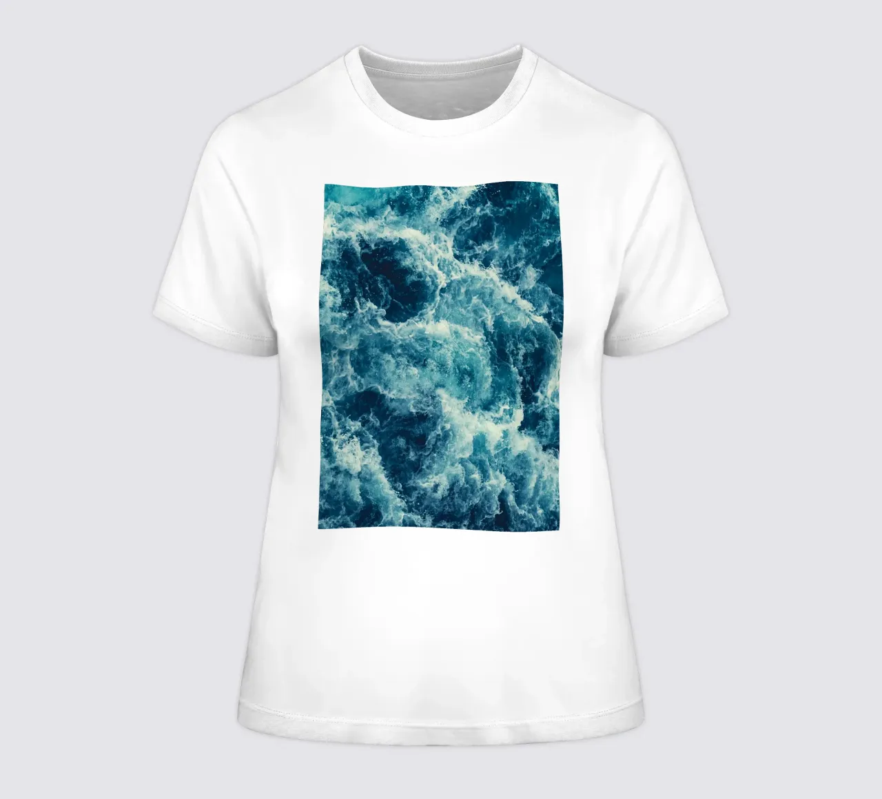 Blue chaos women's fitted t-shirt by BLICKPUNKT