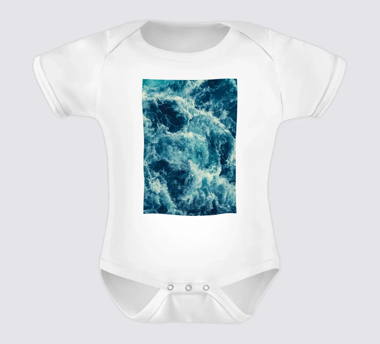 Blue chaos short-sleeve baby romper by BLICKPUNKT