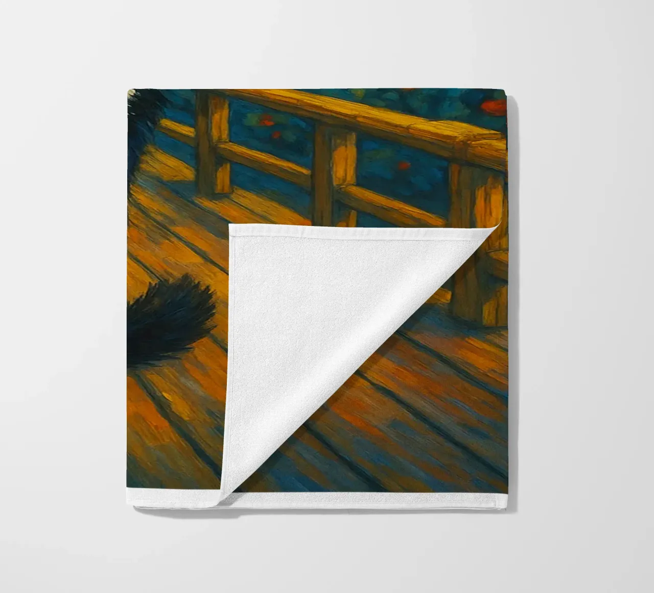 Starry Night Cat funny art design beach towel by the gondals