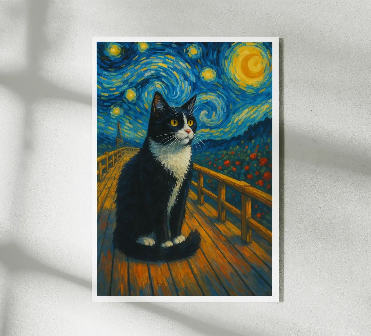 Sternennacht Katze lustiges Kunstdesign Acryl-Glas von the gondals