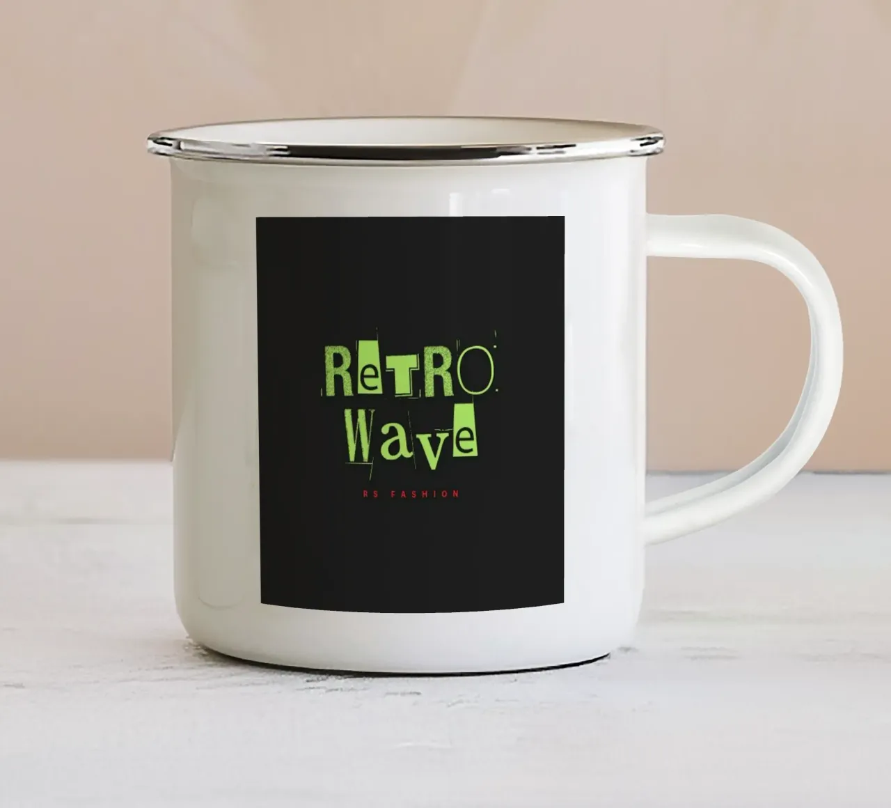 Font Retro taza de esmalte de Agnazarshop