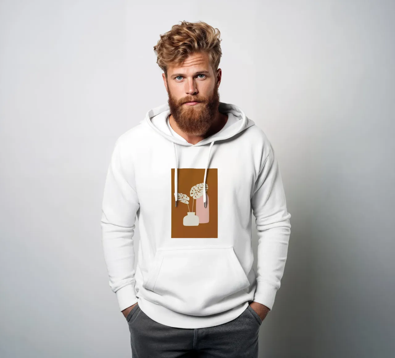 Ochre Mostera felpa con cappuccio da Pure