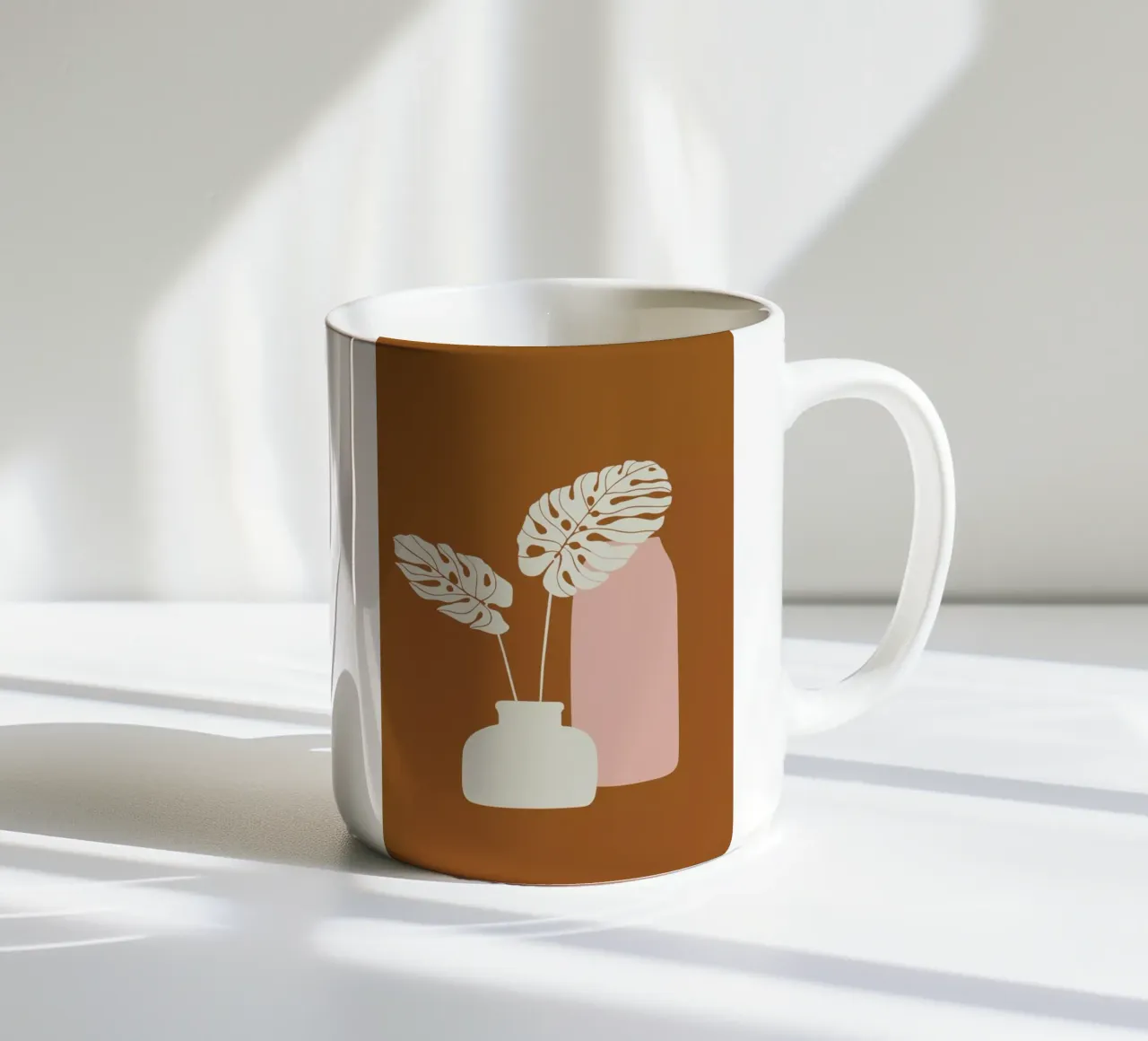Ochre Mostera tazza in ceramica da Pure