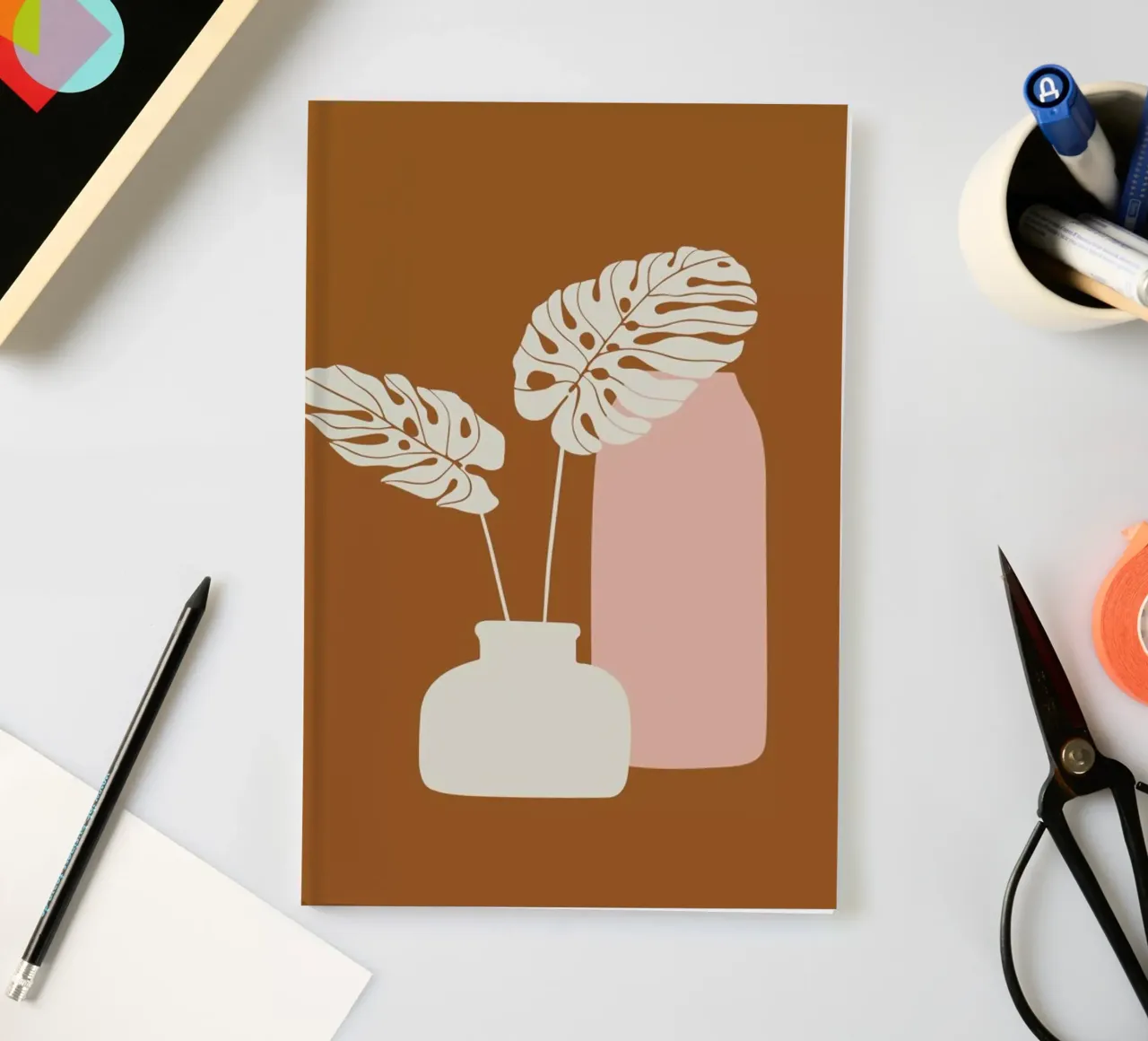Ochre Mostera notebook by Pure
