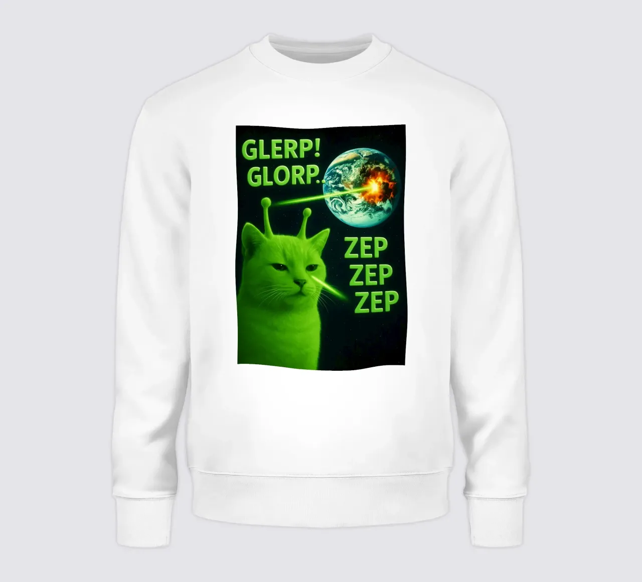 Glerp Glorp Grappige buitenaardse kat grappig kunstontwerp sweatshirt van the gondals