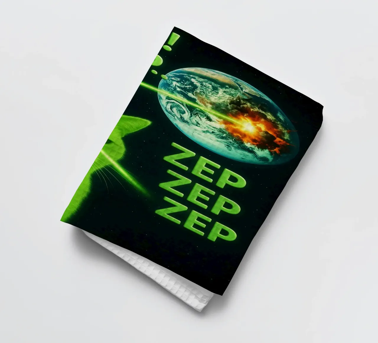 Glerp Glorp Grappige buitenaardse kat grappig kunstontwerp theedoek van the gondals
