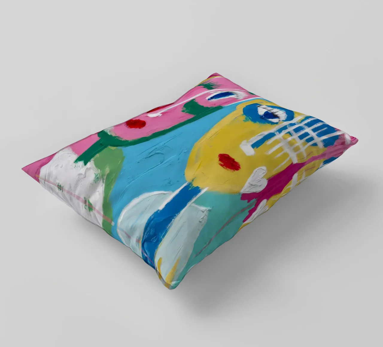 Vibrant Abstraction decorative cushion by Lunar Templar