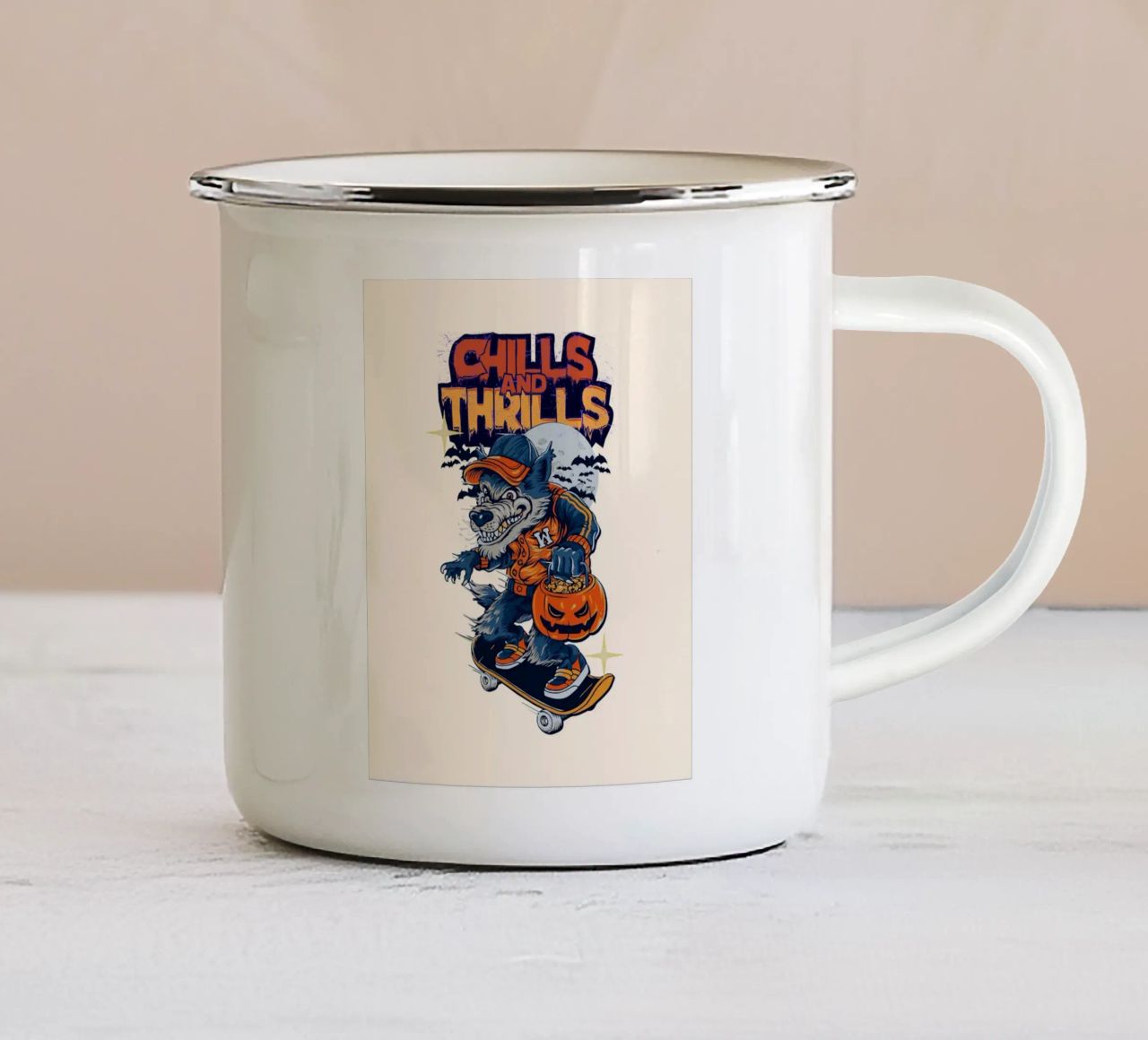Brividi e emozioni tazza in smalto da Agnazarshop