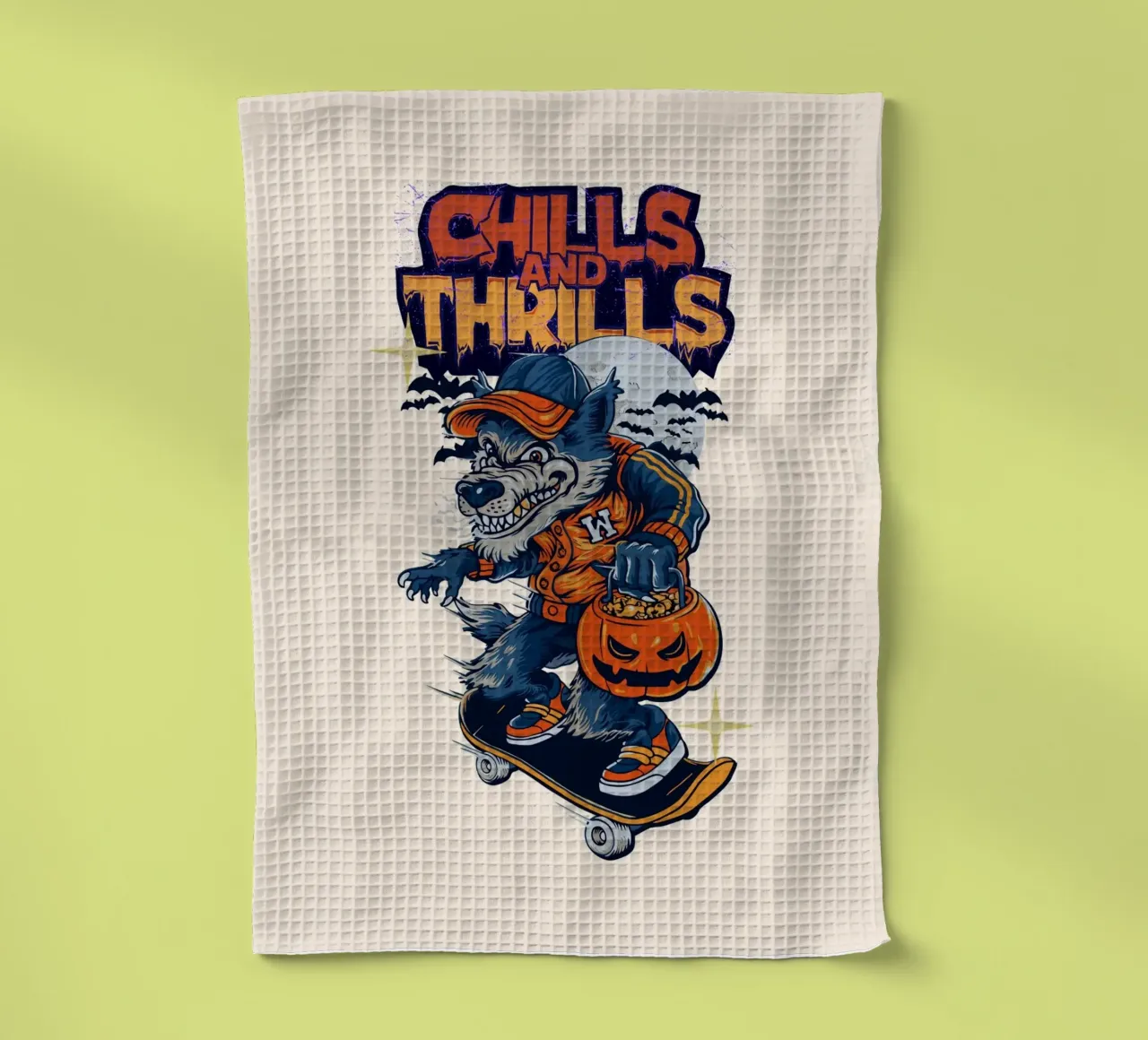 Chills and thrills tea towel by Agnazarshop