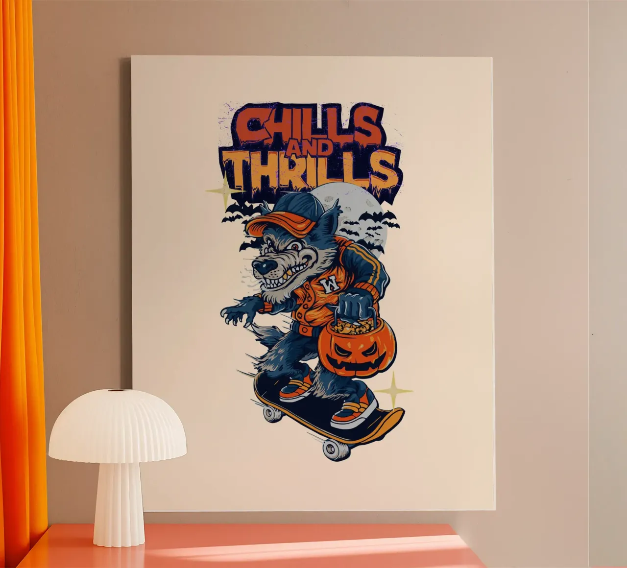 Chills and thrills canvas with Floater frame by Agnazarshop