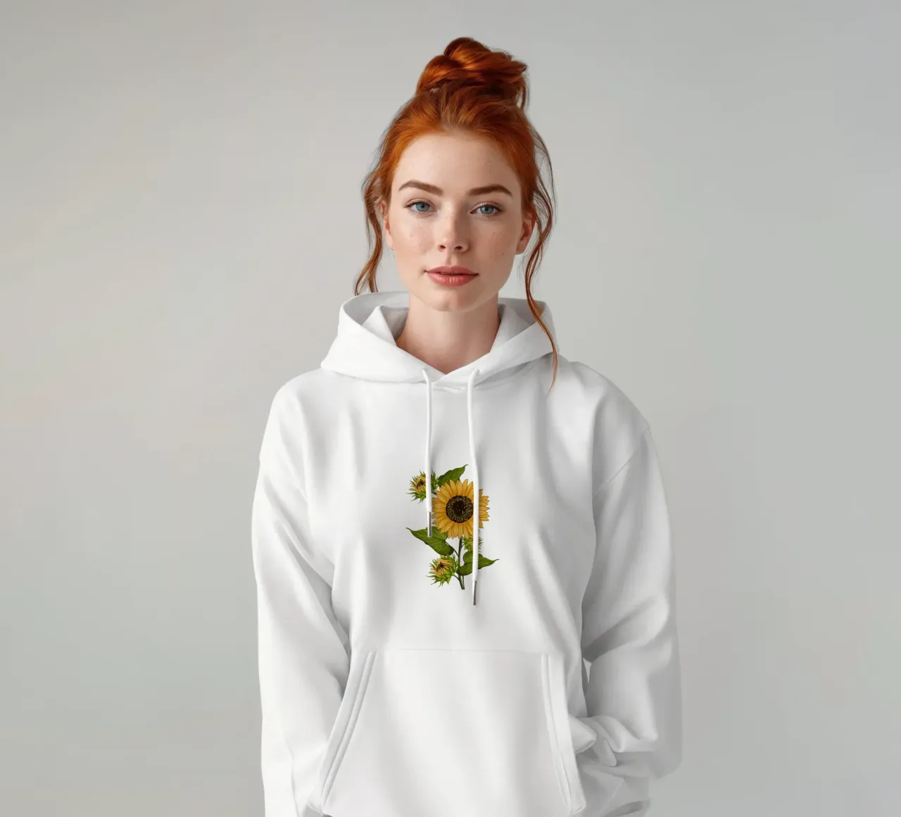 Campo di girasoli in fiore vintage felpa con cappuccio da Mitalim Designs