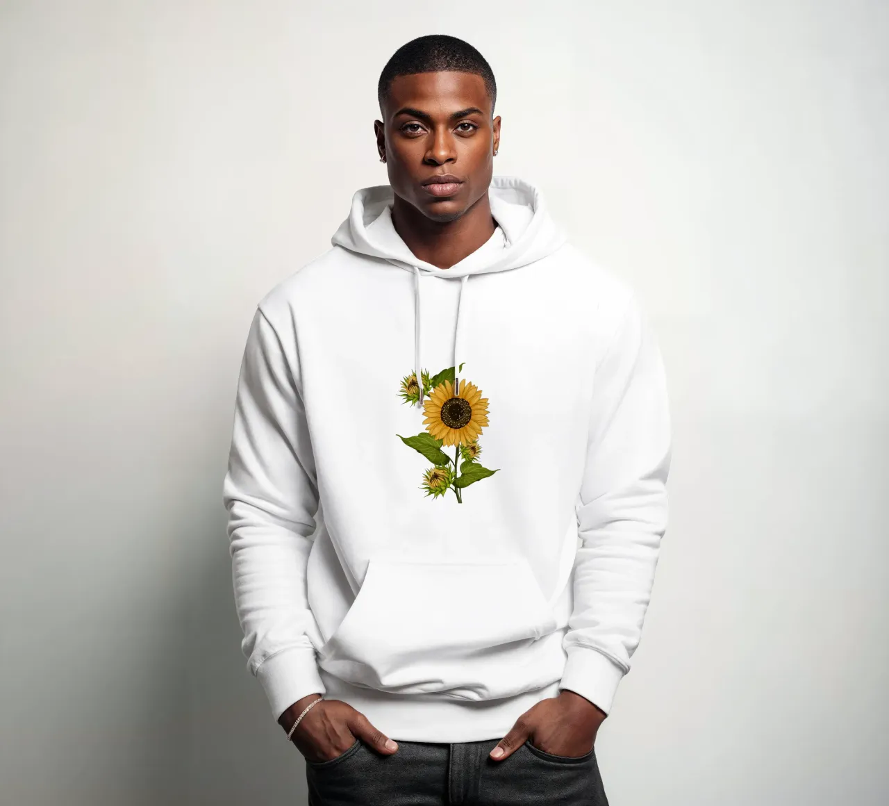 Campo di girasoli in fiore vintage felpa con cappuccio da Mitalim Designs
