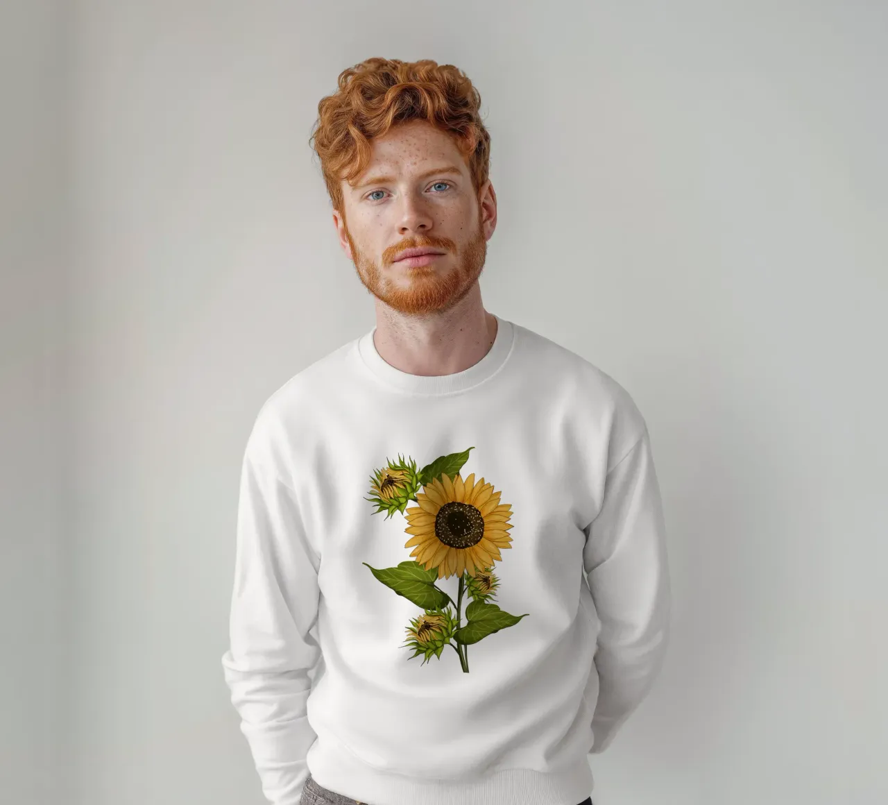 Campo di girasoli in fiore vintage felpa da Mitalim Designs