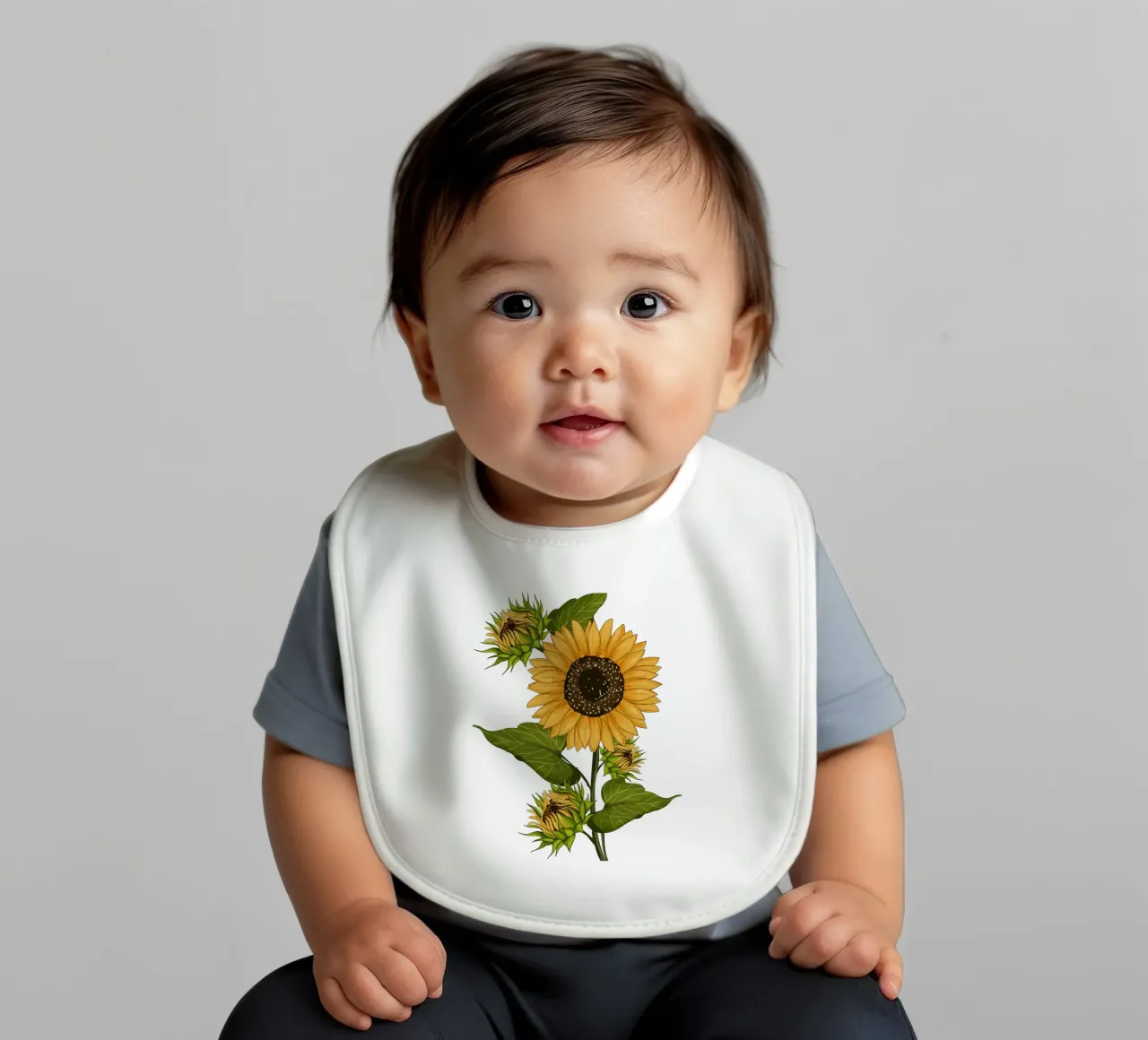 Campo di girasoli in fiore vintage bavaglino da Mitalim Designs