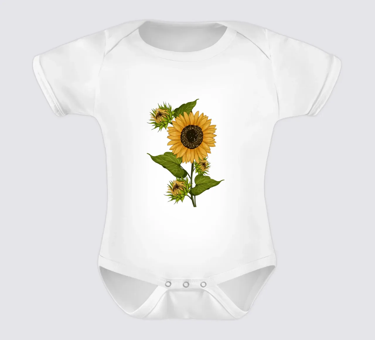 Campo di girasoli in fiore vintage body neonato maniche corte da Mitalim Designs
