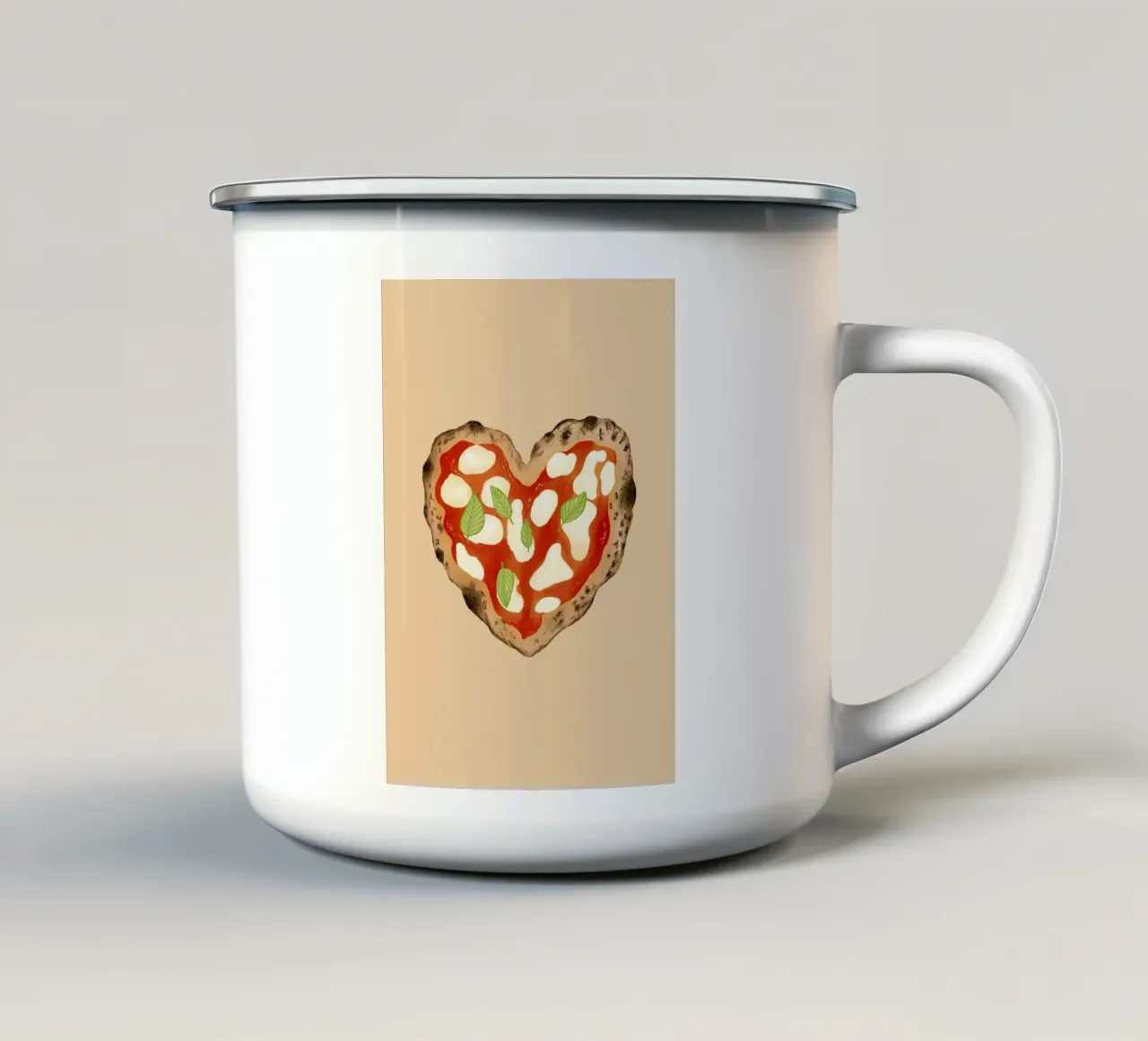 Pizza Herz tazza in smalto da Studio Dolci