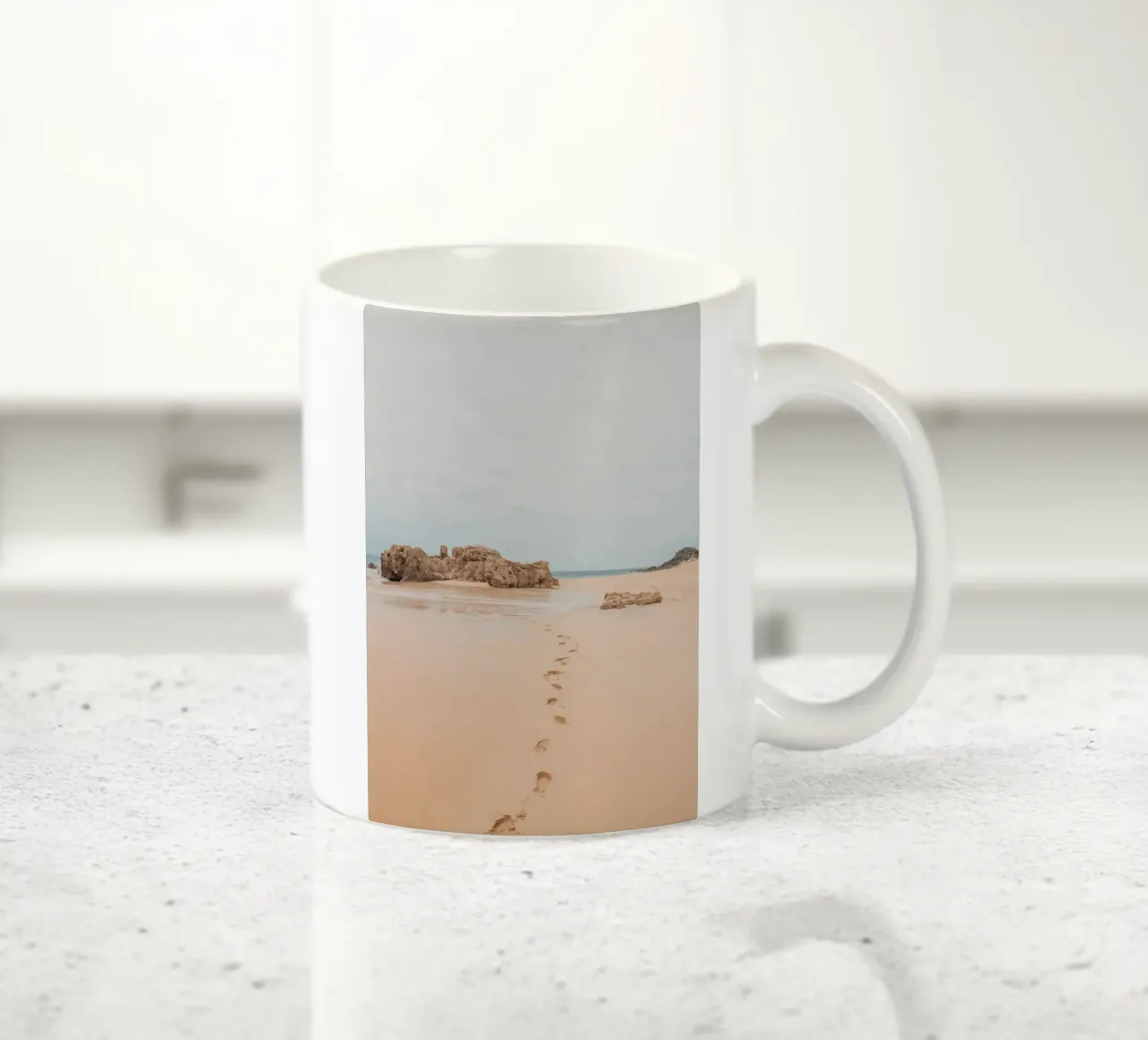 Tracce nella sabbia tazza in ceramica da BLICKPUNKT