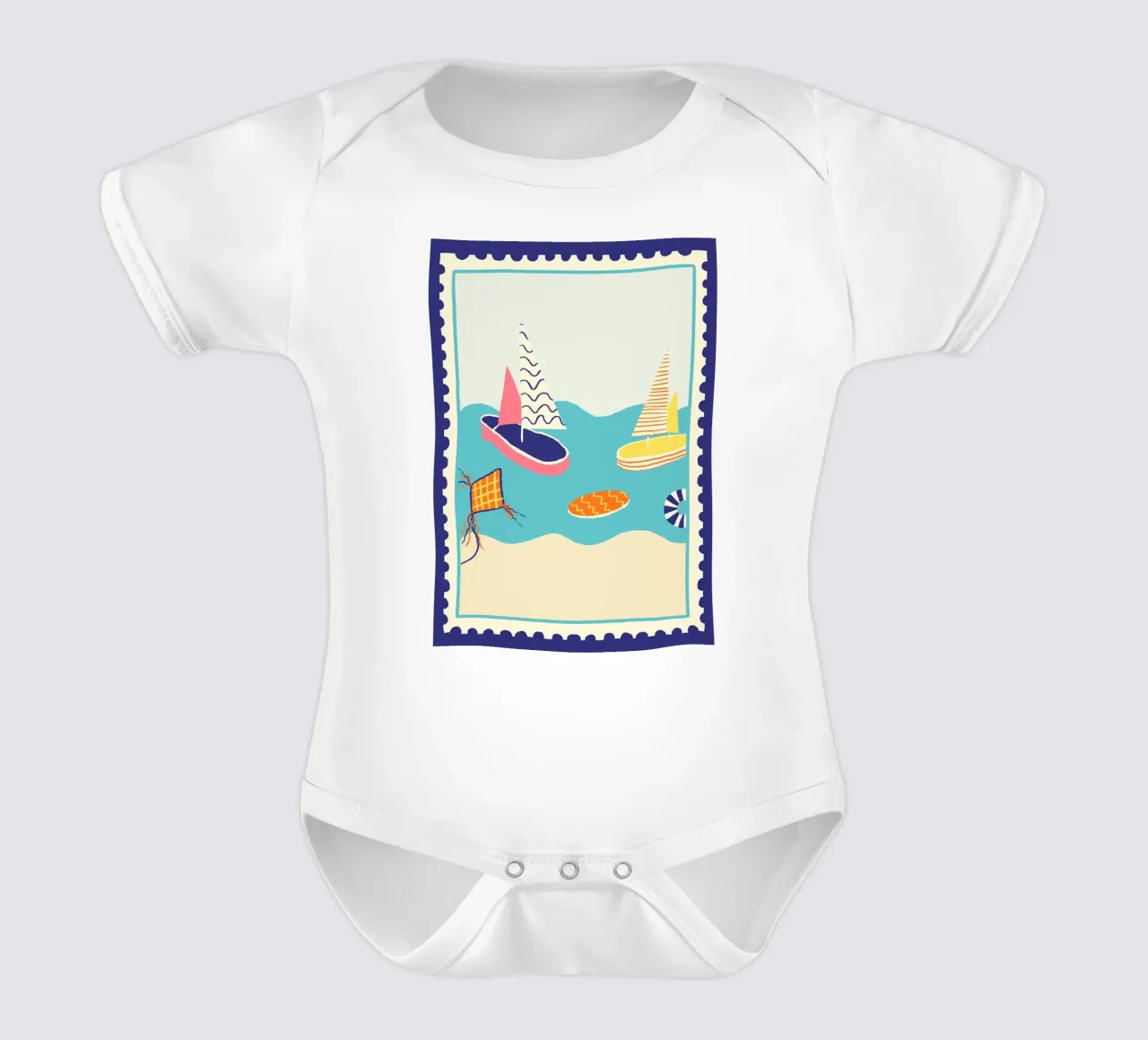 Segelschiffe body neonato maniche corte da Studio Dolci