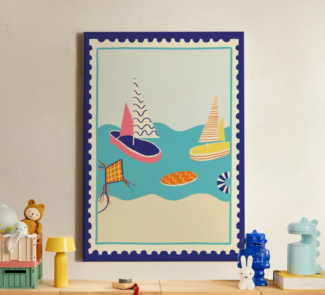 Segelschiffe canvas met Baklijst van Studio Dolci