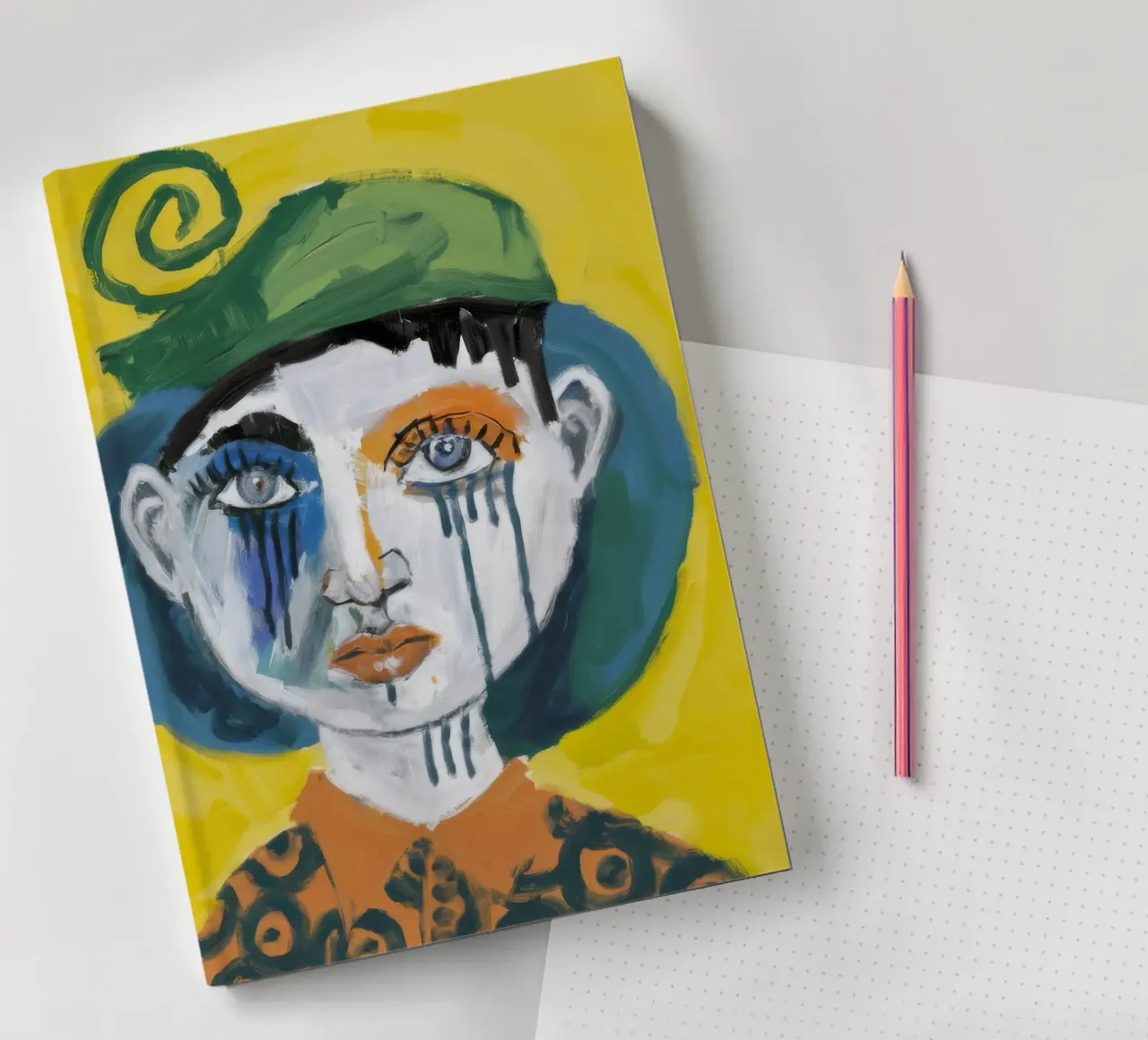 Quirky Portrait notebook by Lunar Templar