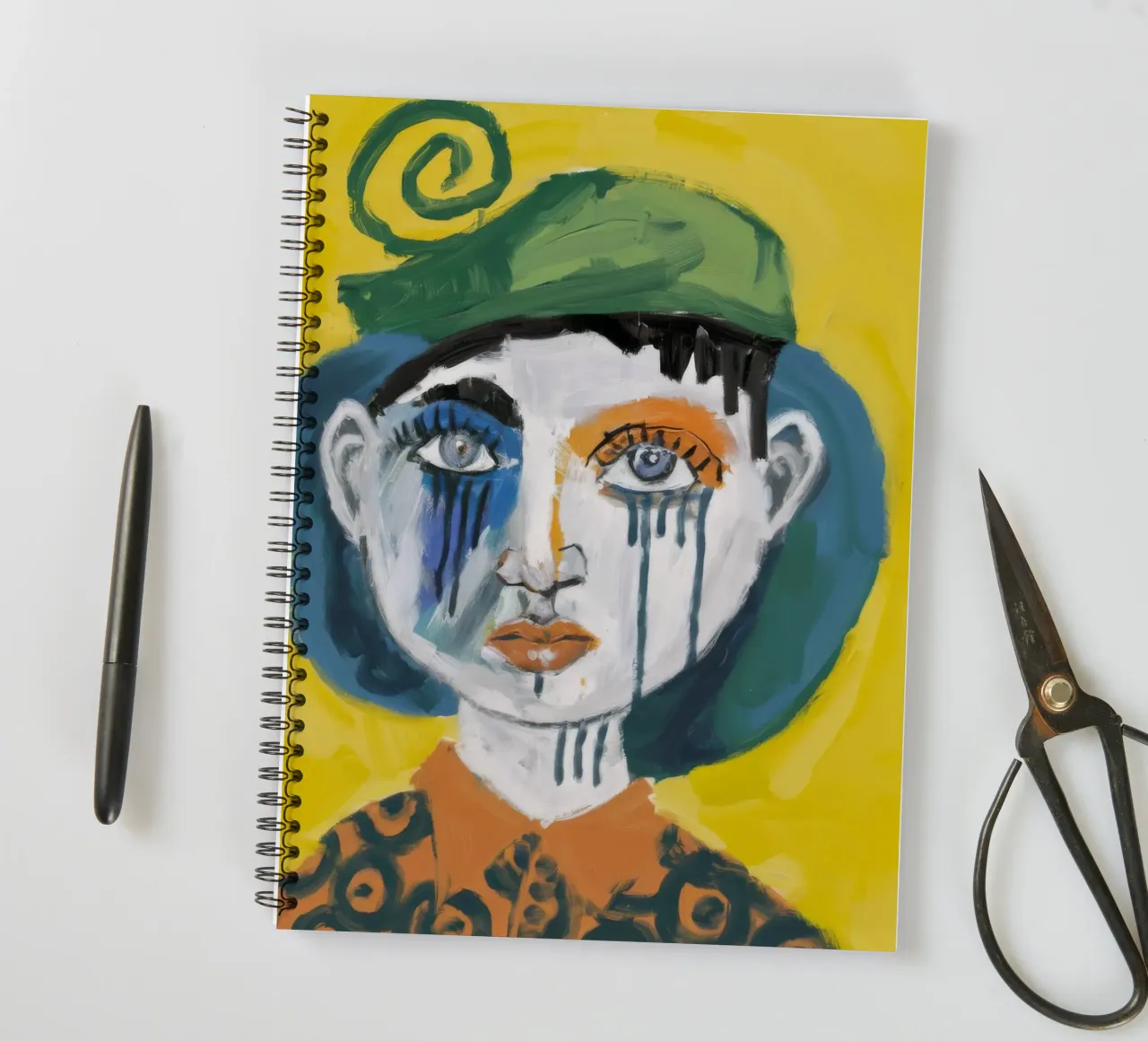 Quirky Portrait spiral notebook by Lunar Templar