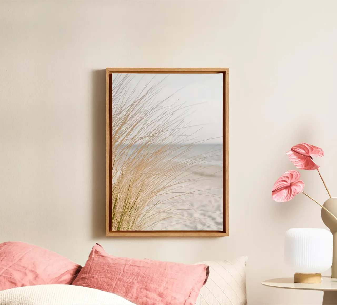 Silence on the beach canvas with Floater frame by BLICKPUNKT