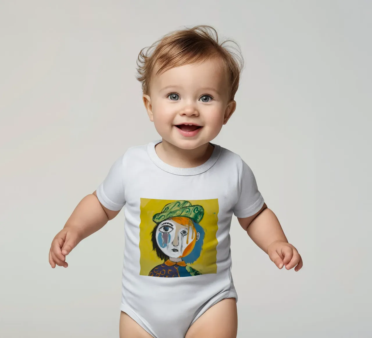 Whimsical Character short-sleeve baby romper by Lunar Templar