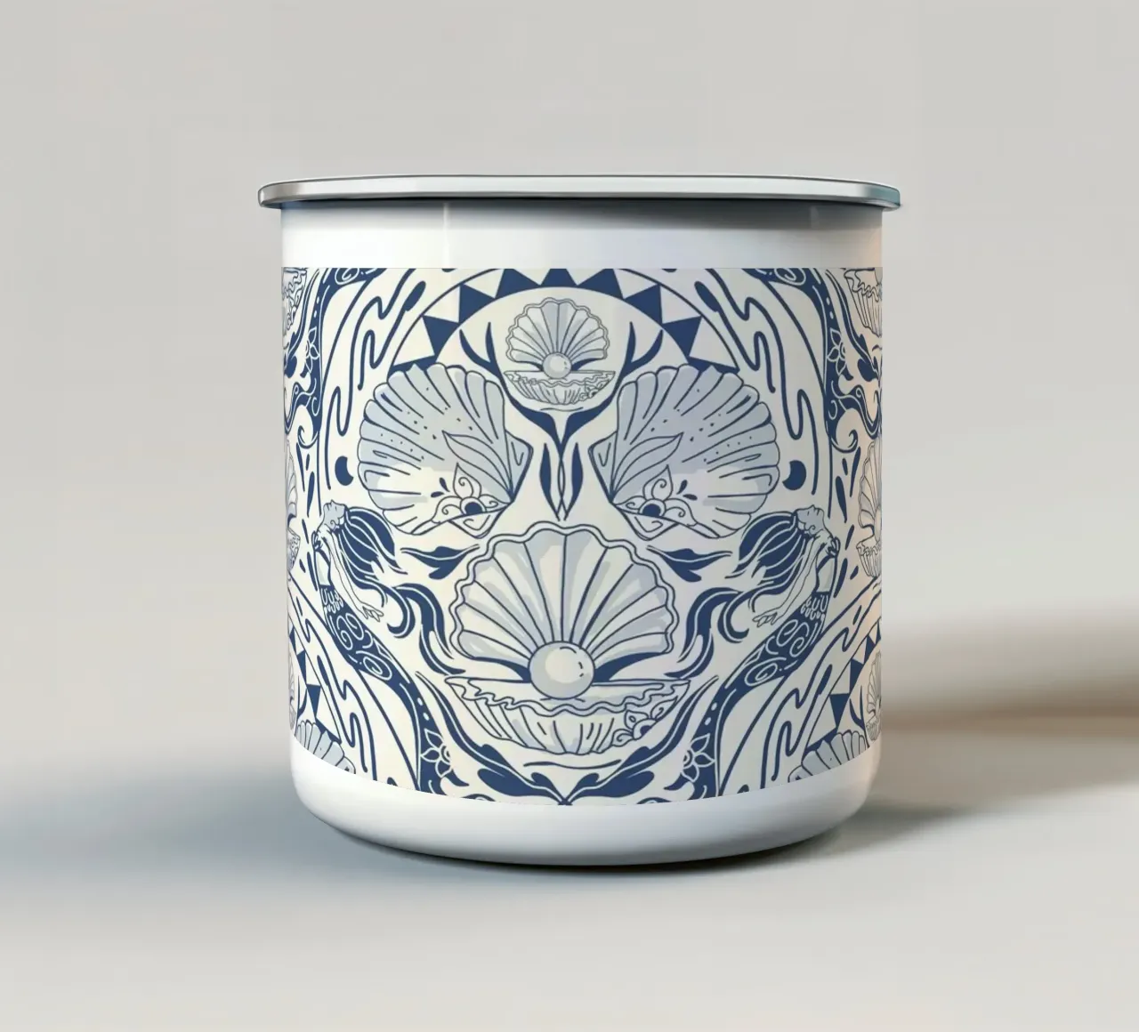 Sirene danzanti e sognanti tazza in smalto da Mitalim Designs