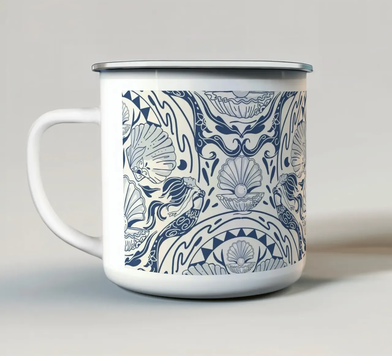 Sirene danzanti e sognanti tazza in smalto da Mitalim Designs