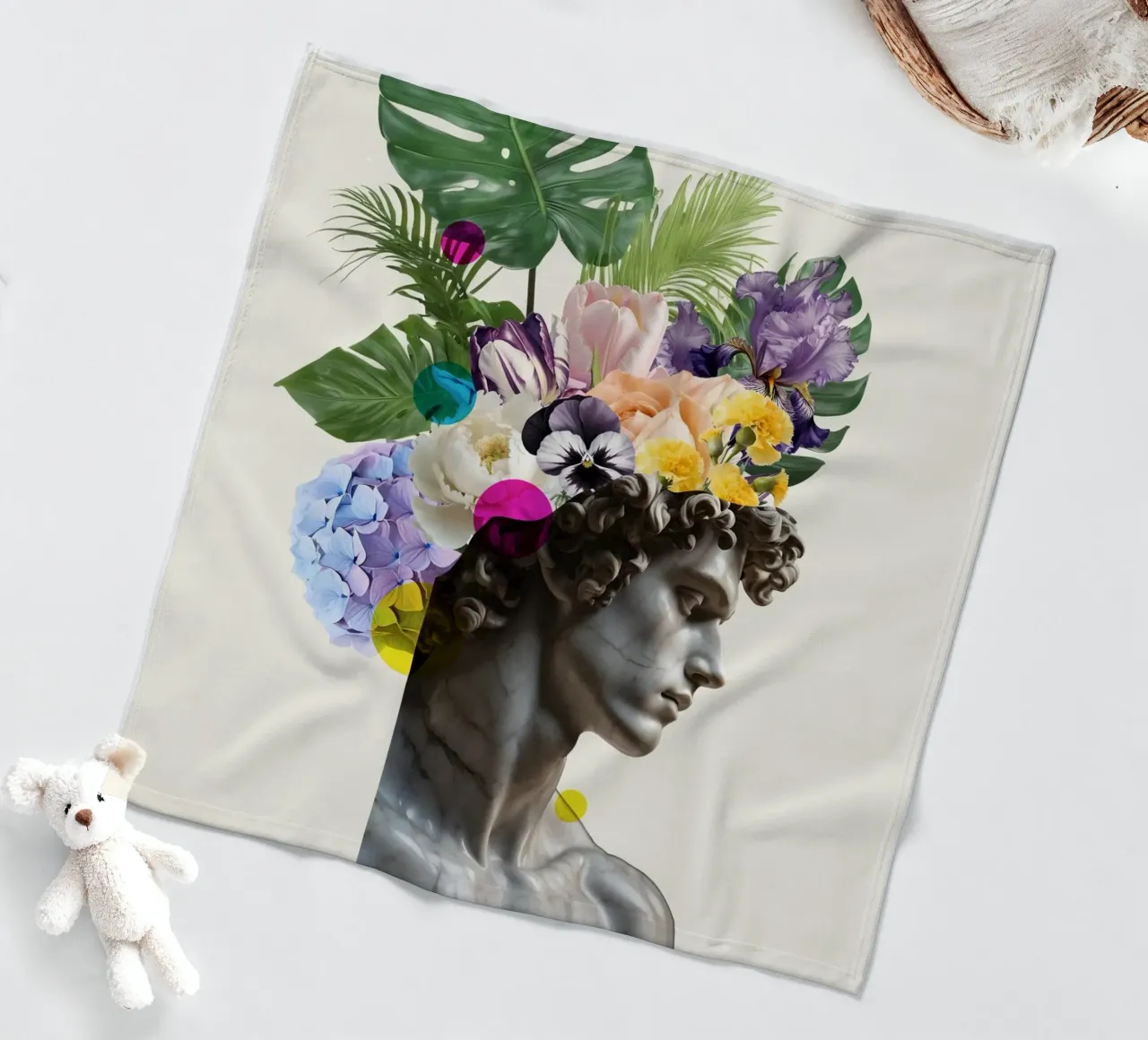 Flora di Marble fleece blanket by Indigo Rain