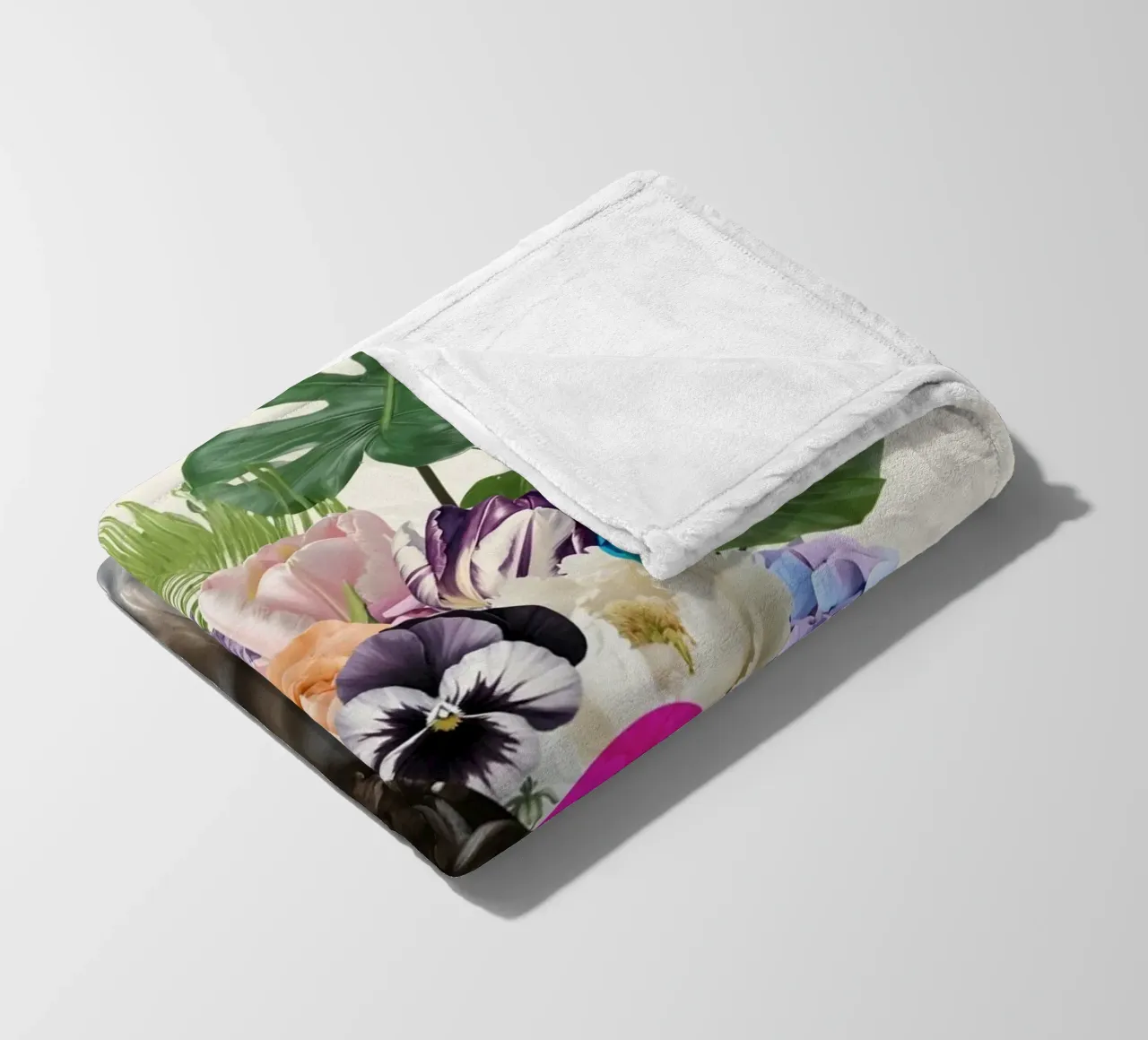Flora di Marble fleece blanket by Indigo Rain
