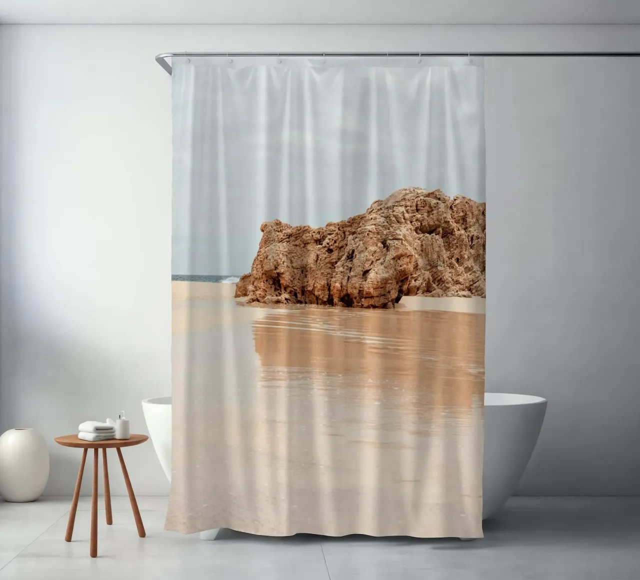 Mirror of the coast shower curtain by BLICKPUNKT