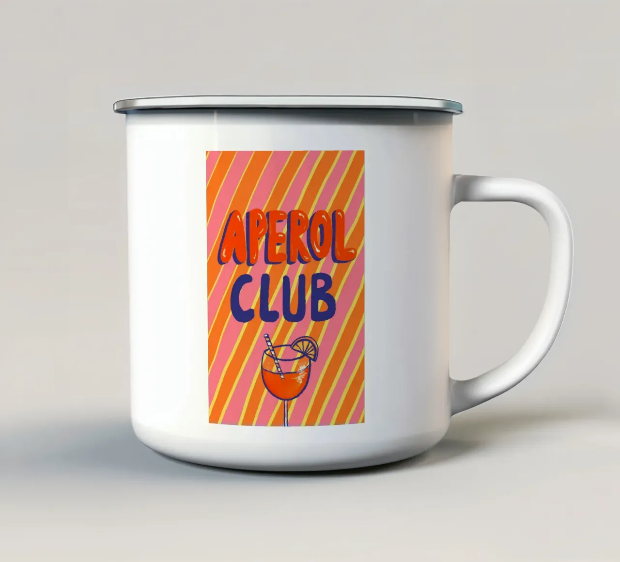 Aperol Club tazza in smalto da Studio Dolci