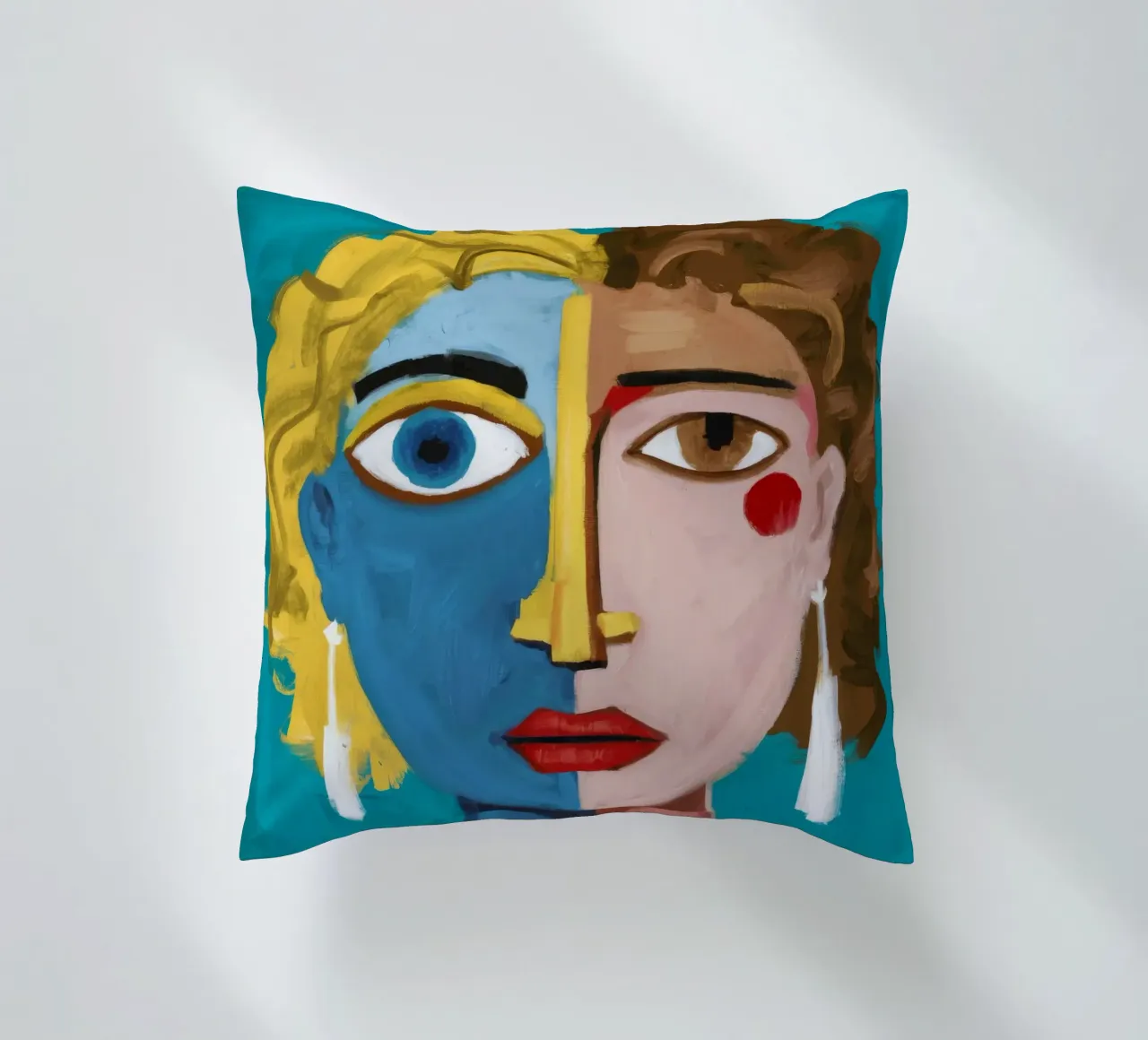 Golden Curls Symphony decorative cushion by Lunar Templar