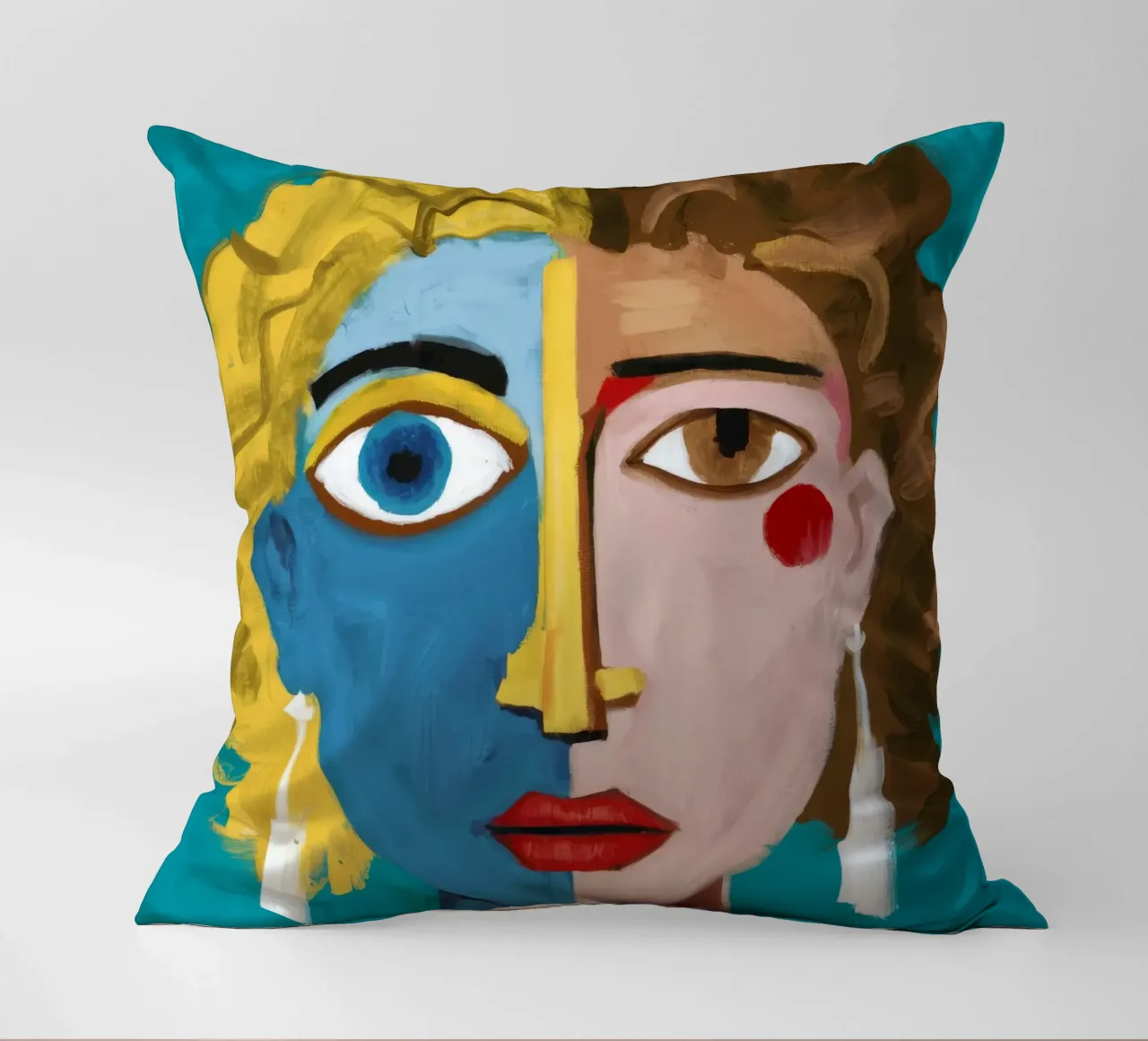 Golden Curls Symphony decorative cushion by Lunar Templar