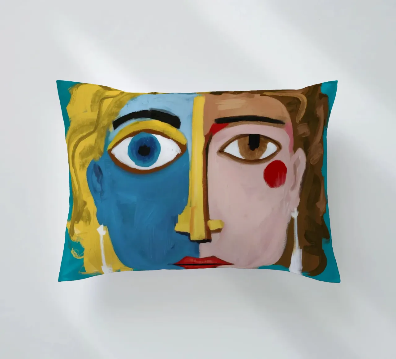 Golden Curls Symphony decorative cushion by Lunar Templar