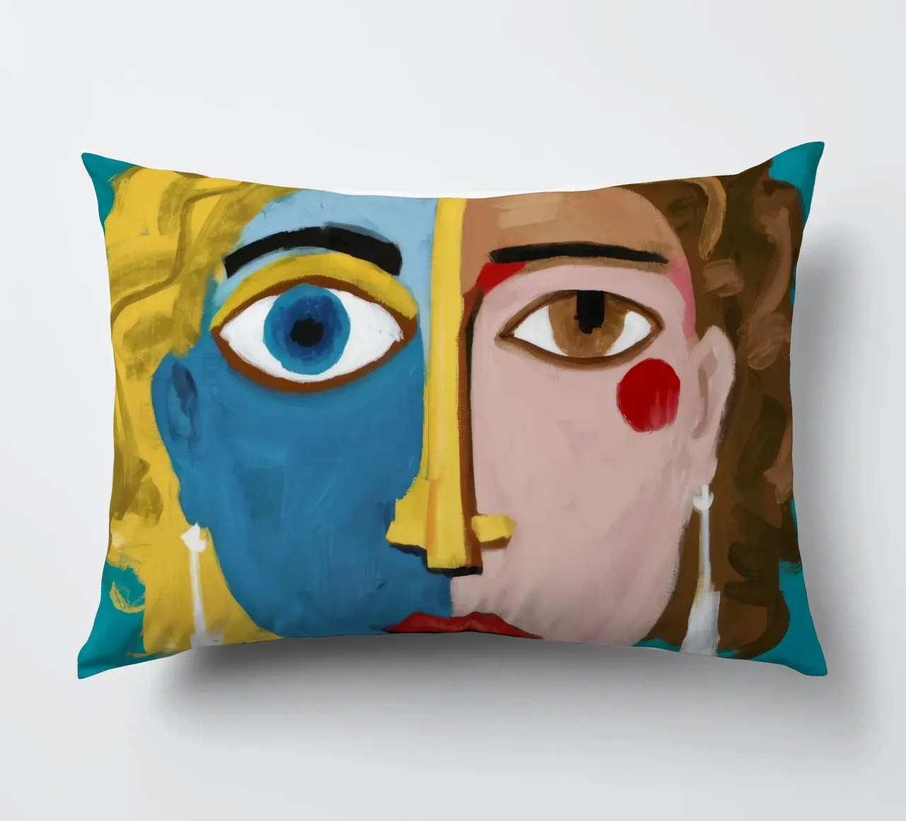 Golden Curls Symphony decorative cushion by Lunar Templar
