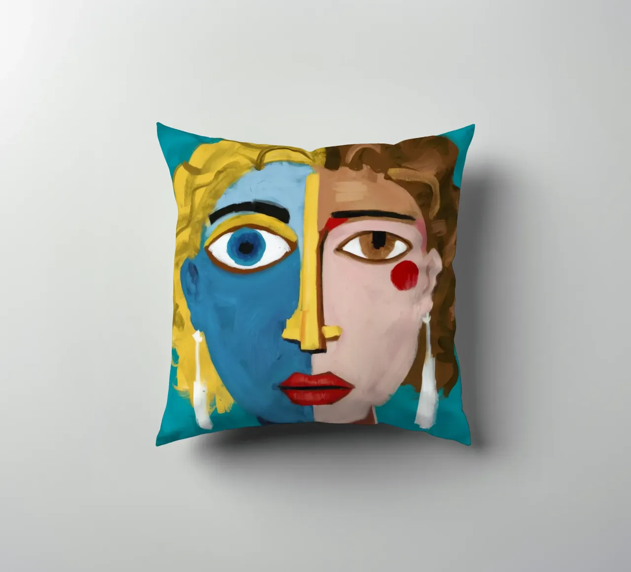 Golden Curls Symphony decorative cushion by Lunar Templar