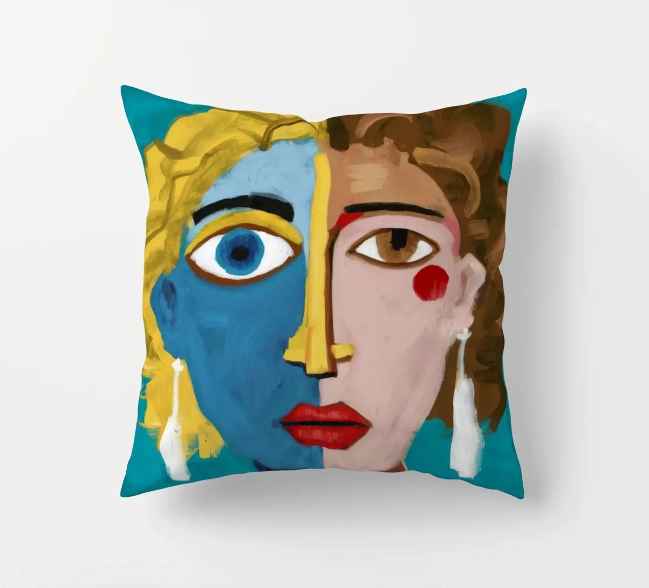 Golden Curls Symphony decorative cushion by Lunar Templar