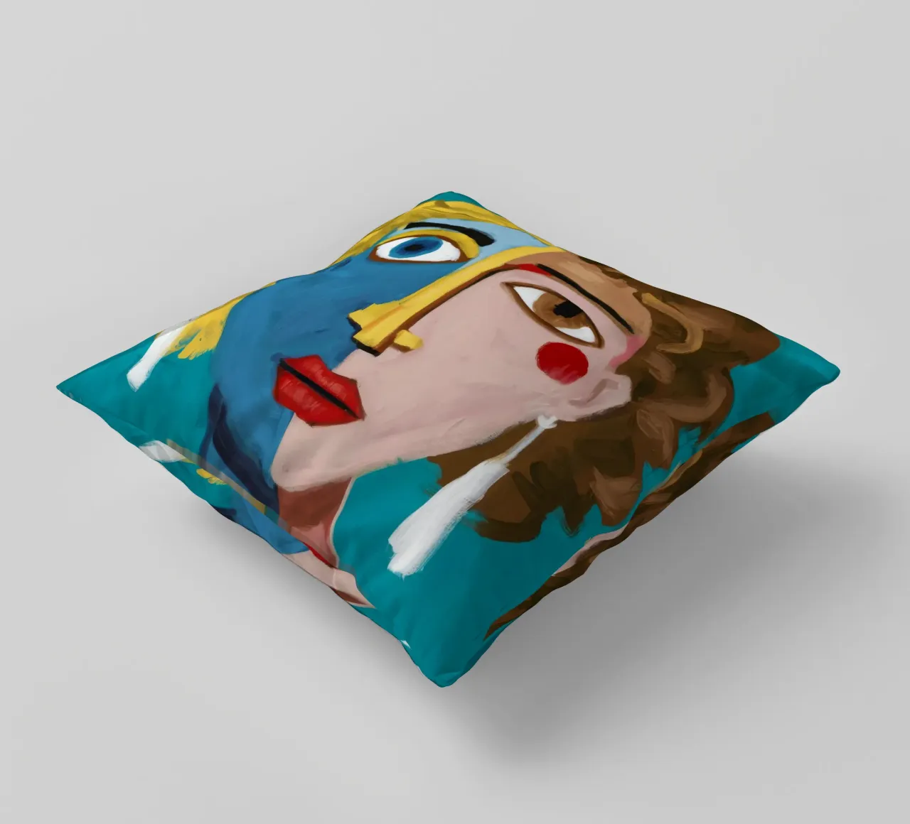 Golden Curls Symphony decorative cushion by Lunar Templar