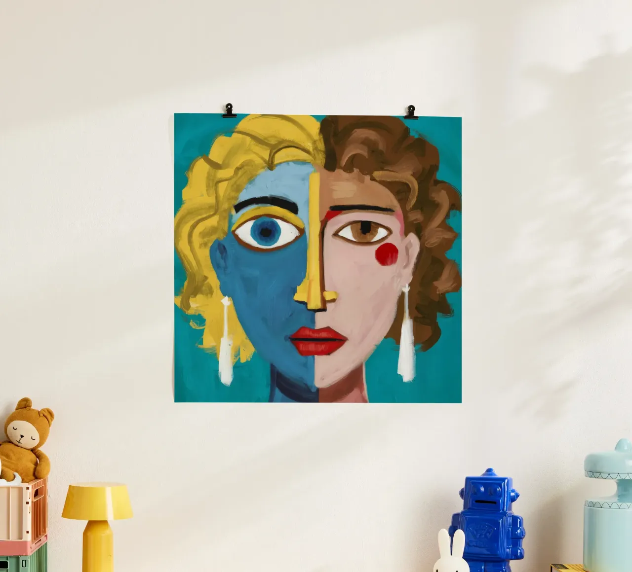 Gouden Krullen Symfonie poster met houten frame van Lunar Templar