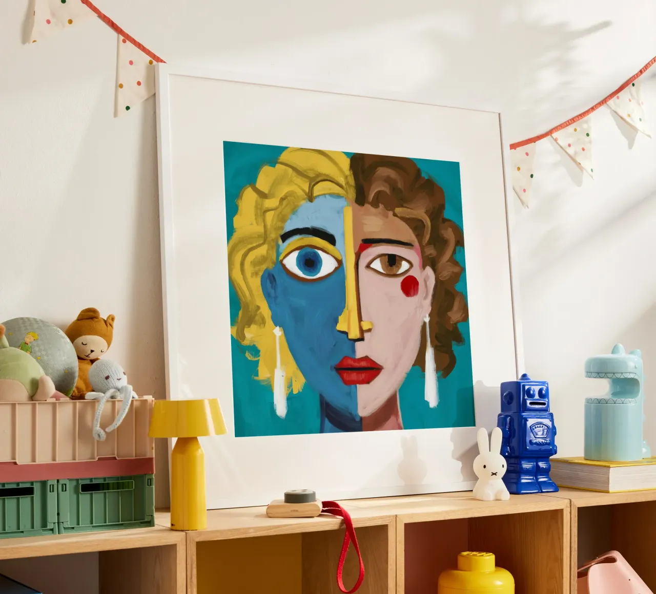 Gouden Krullen Symfonie poster met houten frame van Lunar Templar