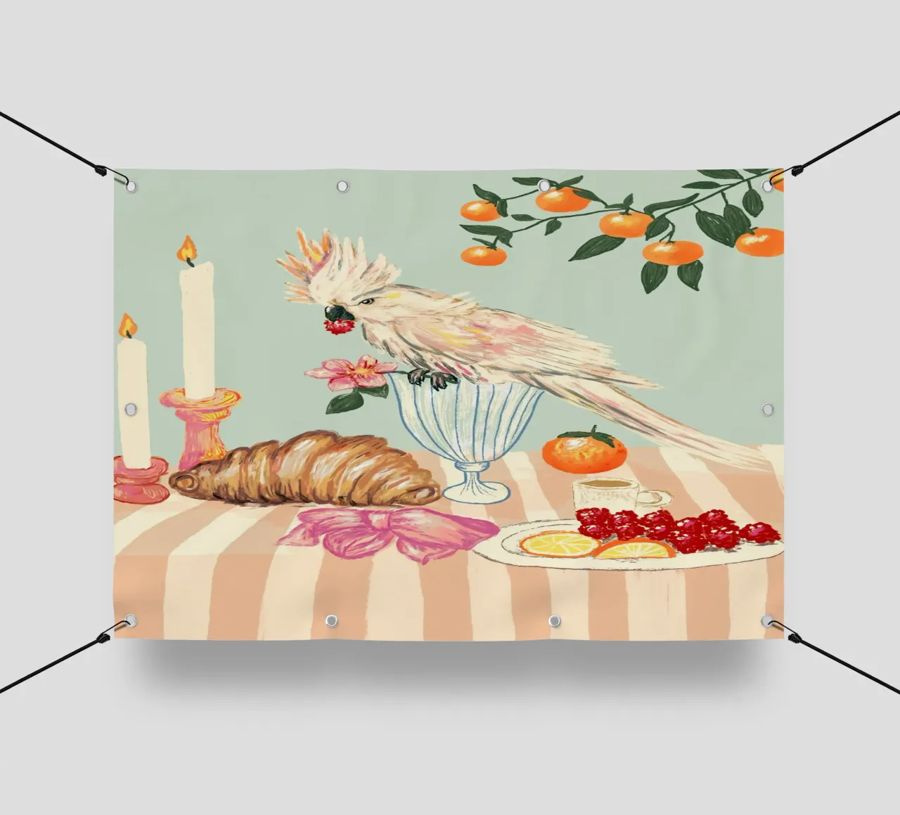 Breakfast with bird telo in pvc da Studio Dolci