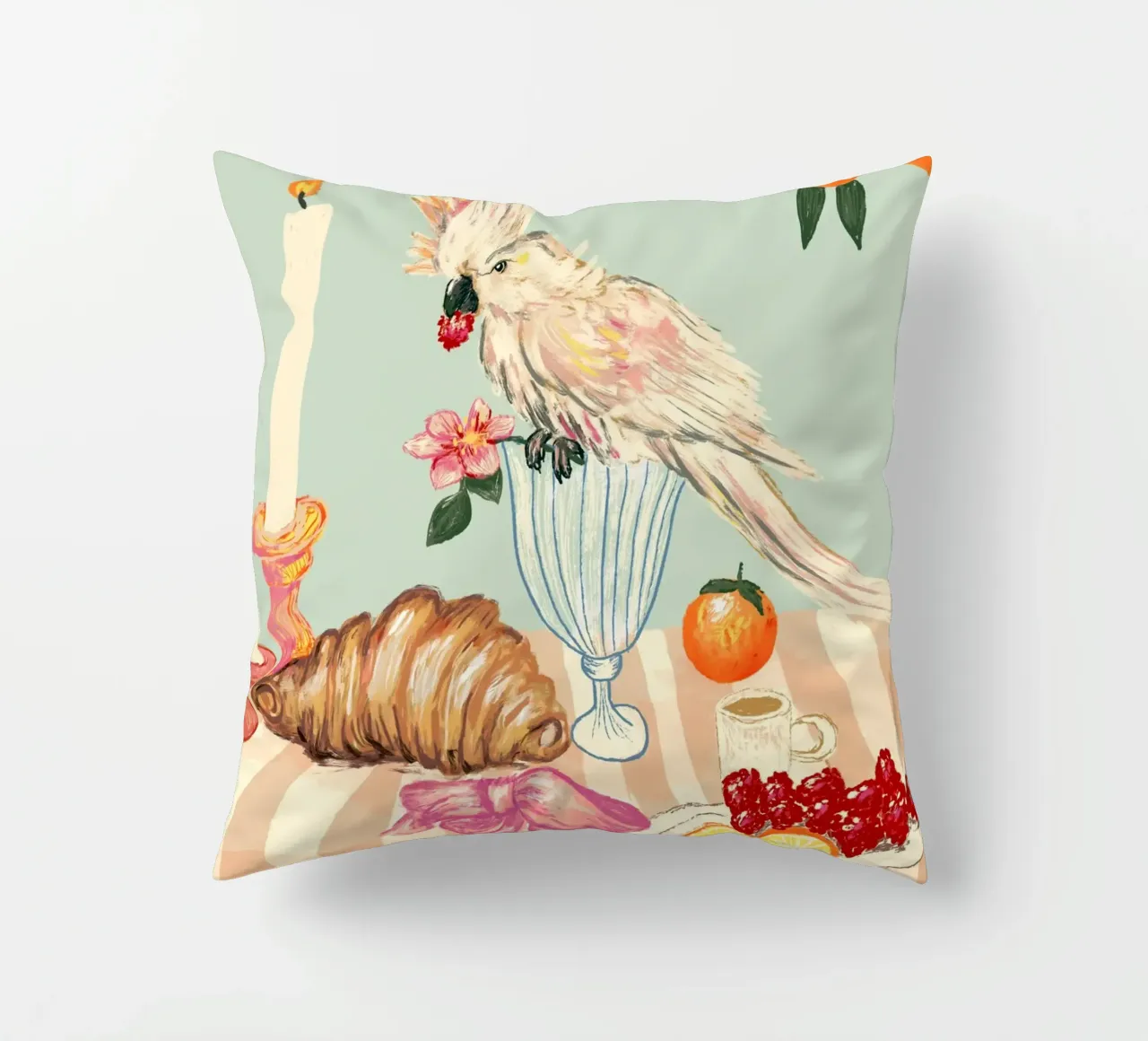 Breakfast with bird cuscino da Studio Dolci