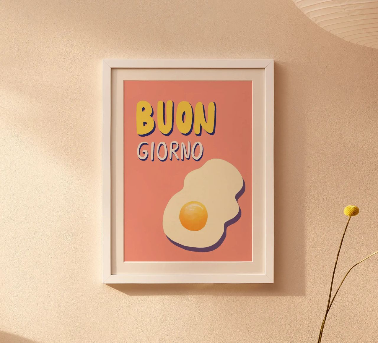 Buongiorno & Egg rosa Poster von Studio Dolci