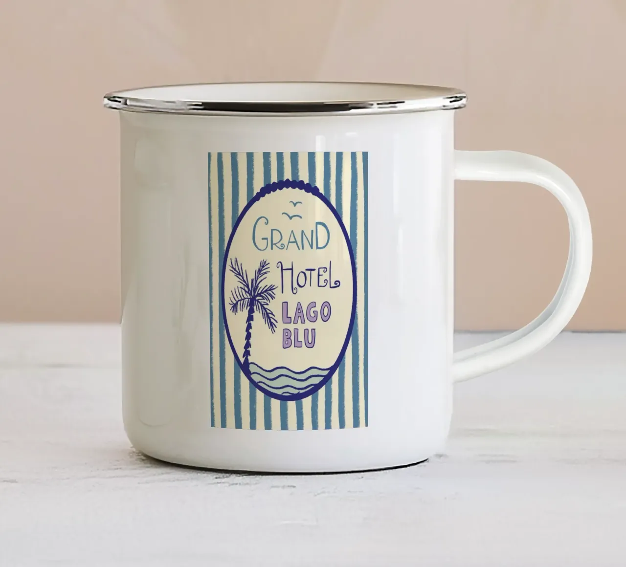 Grand Hotel tazza in smalto da Studio Dolci