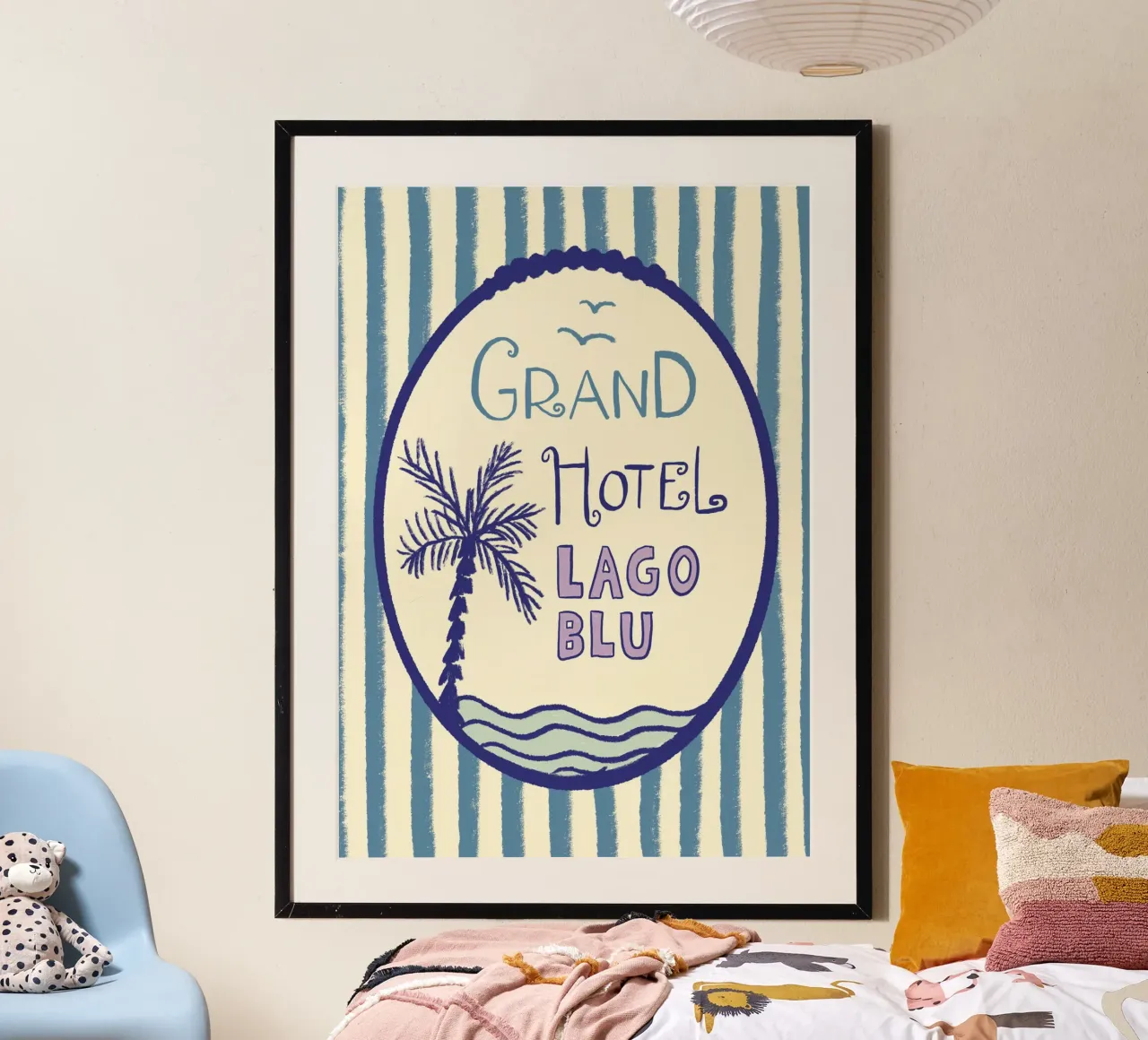 Grand Hotel poster con telaio in legno da Studio Dolci