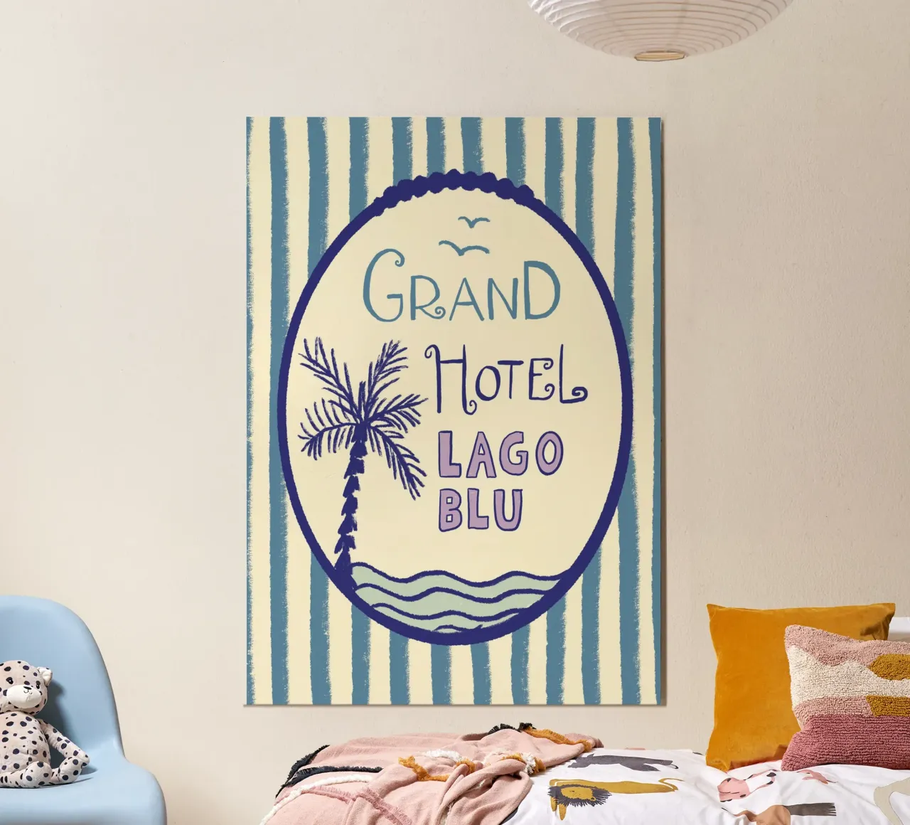 Grand Hotel poster con telaio in legno da Studio Dolci